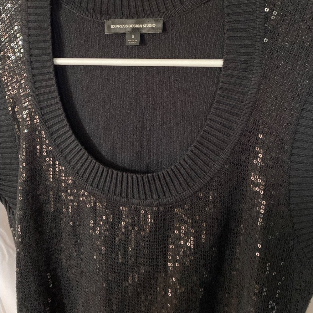 Express Studio Sequins Crop Top